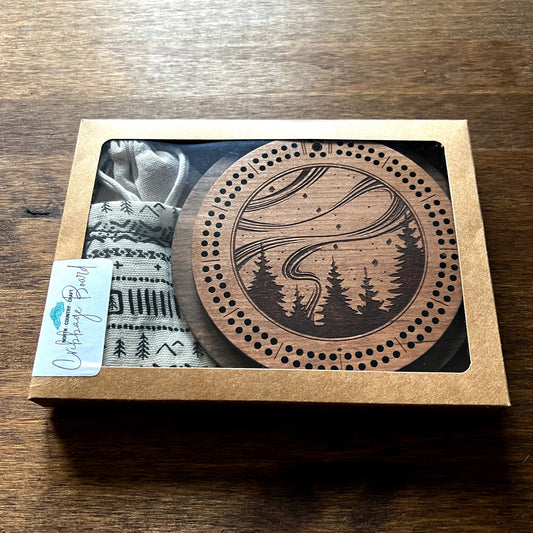 NORTHERN LIGHTS CRIBBAGE BOARD