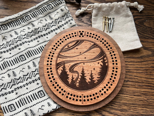 NORTHERN LIGHTS CRIBBAGE BOARD