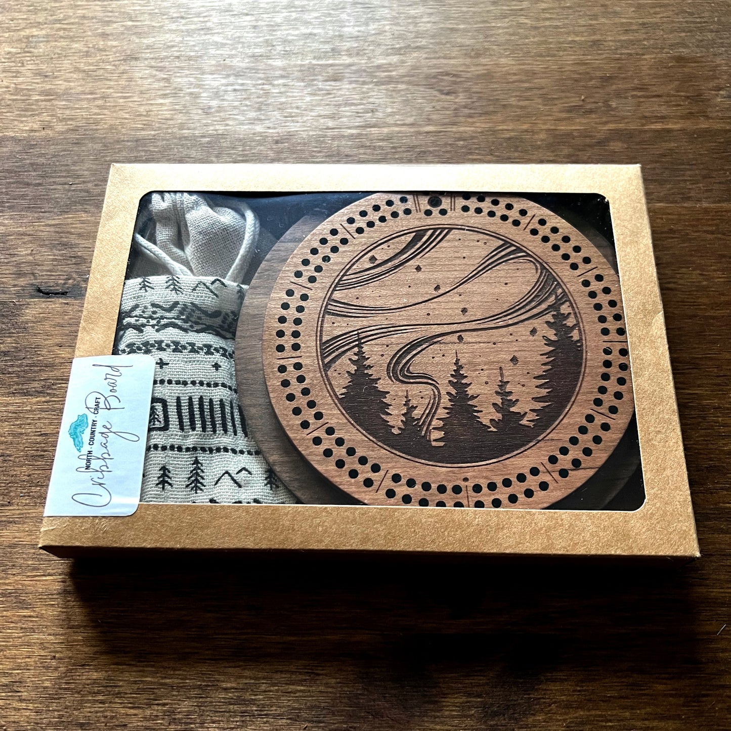 NORTHERN LIGHTS CRIBBAGE BOARD