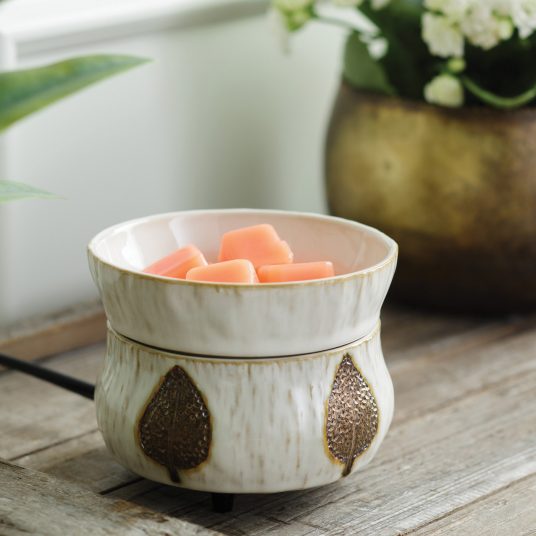 BRONZE 2-in-1 LEAF CANDLE & WAX MELT WARMER