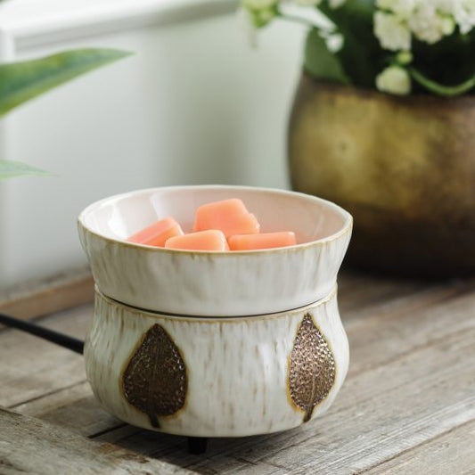 BRONZE 2-in-1 LEAF CANDLE & WAX MELT WARMER