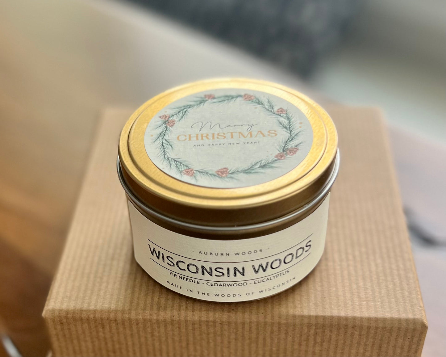 MERRY CHRISTMAS GOLD TIN