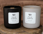 PALO SANTO CANDLE  (stone/black)