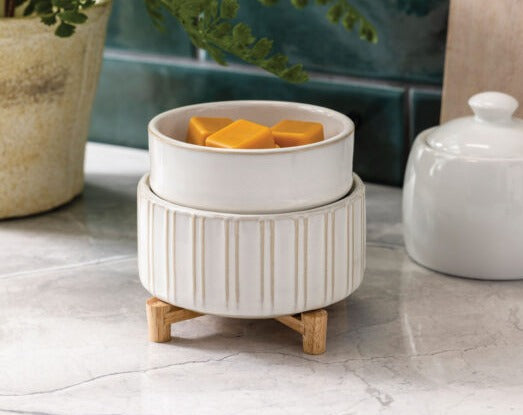 BRONZE 2-in-1 LEAF CANDLE & WAX MELT WARMER